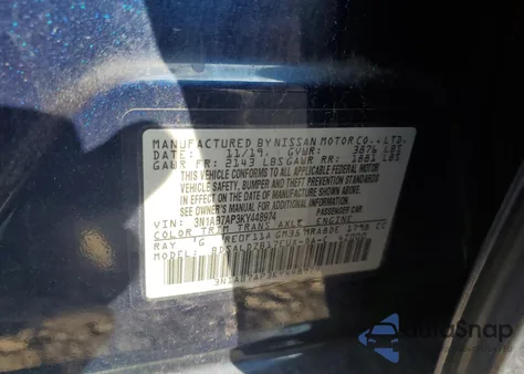 2019 Nissan Sentra S z USA, uszkodzony, nr VIN 3N1AB7AP3KY448974